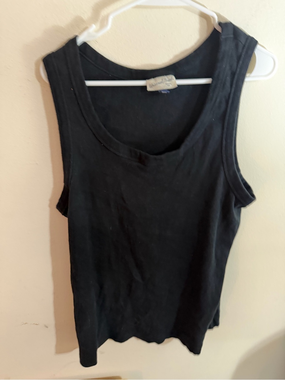 Universal Thread Size 2x Black Ribbed Scoop Neck Tank Top